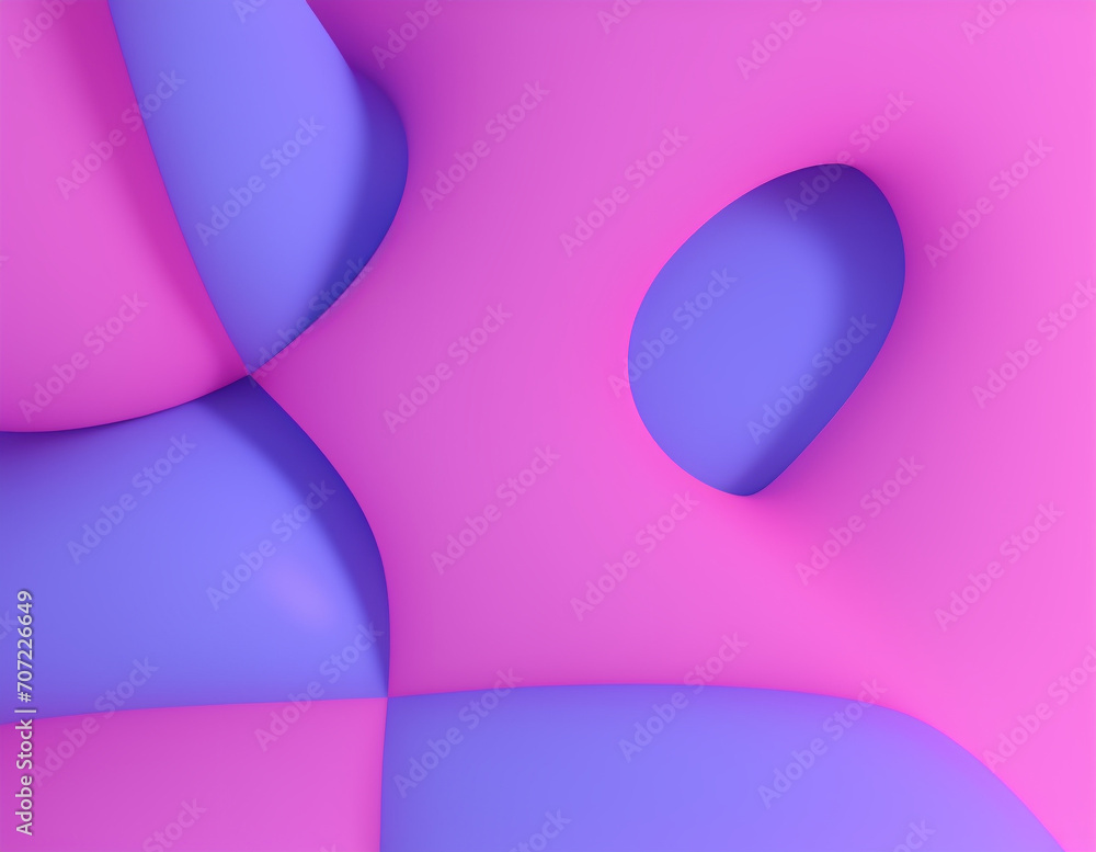 3d rendering of an abstract multi-element pink background