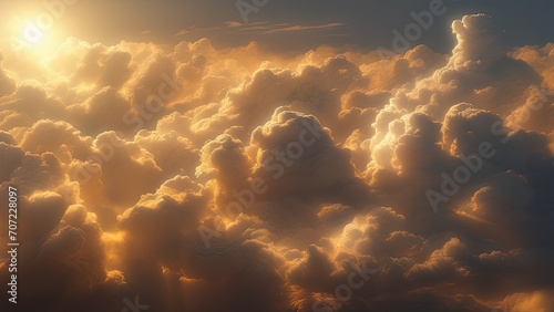Heavenly sky beautiful golden illuminatedsky © Cheetose
