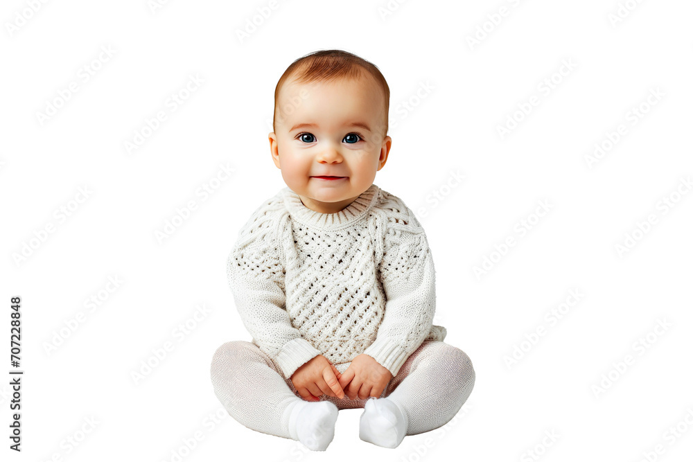 Portrait studio of young adorable baby with happy smile isolated on transparent background. Portrait studio of young adorable baby with happy smile isolated on transparent background.