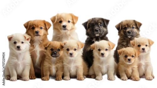Many different puppies isolated on a white background companion © tanya78