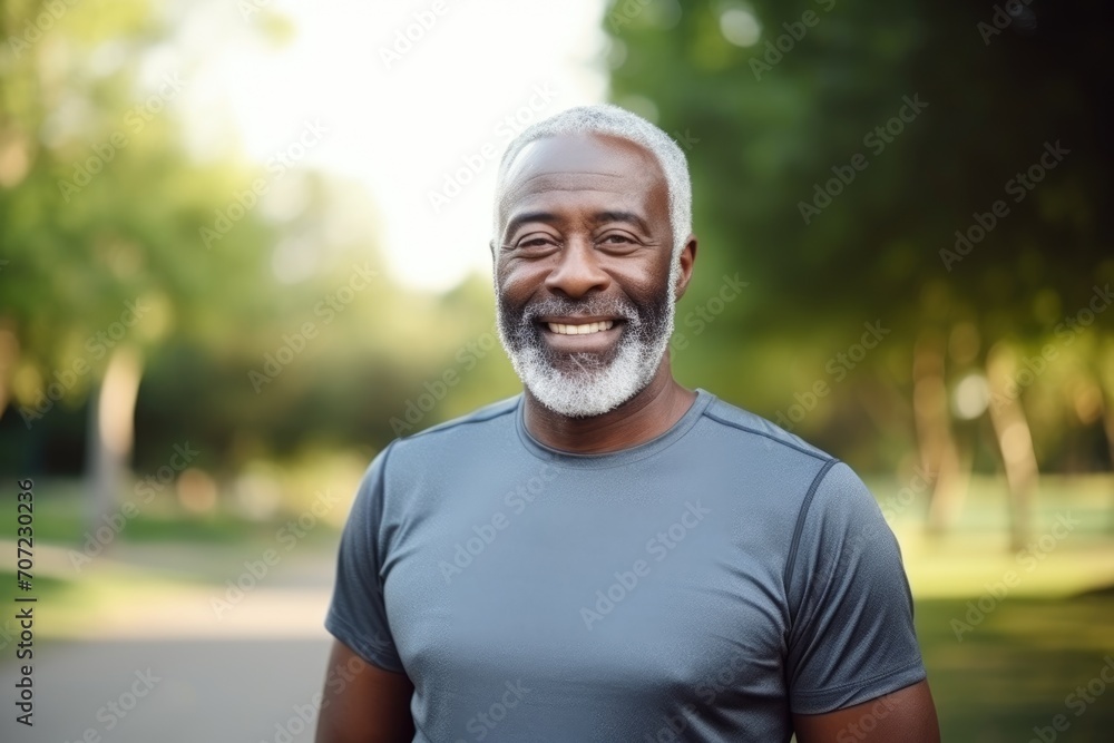 Black History Month, Senior fitness african american man outdoor at park for energy, health and wellness in retirement. Male in nature for workout, cardio and training Black History Month, Senior fitness african american man outdoor at park for energy, health and wellness in retirement. Male in nature for workout, cardio and training