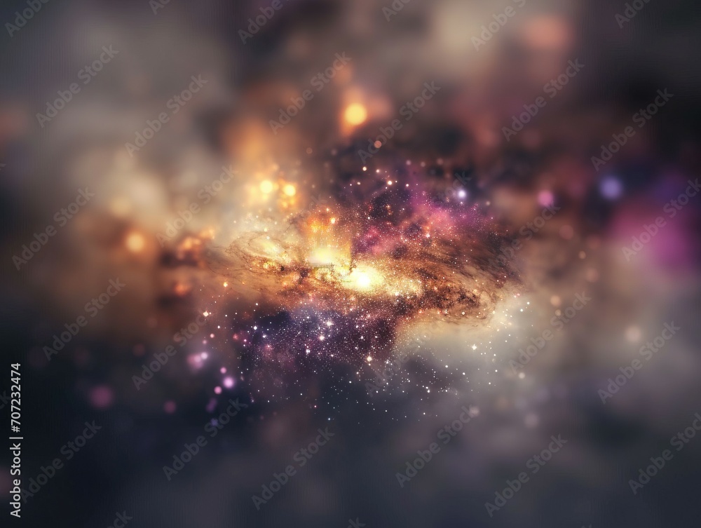 Naklejka premium Galactic Core Majesty: A Cosmic Dance of Light & Darkness