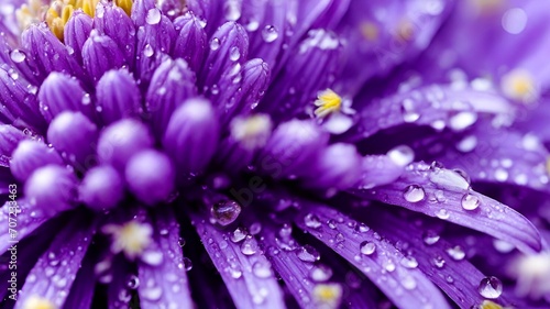 macro view of beautiful purple flower 