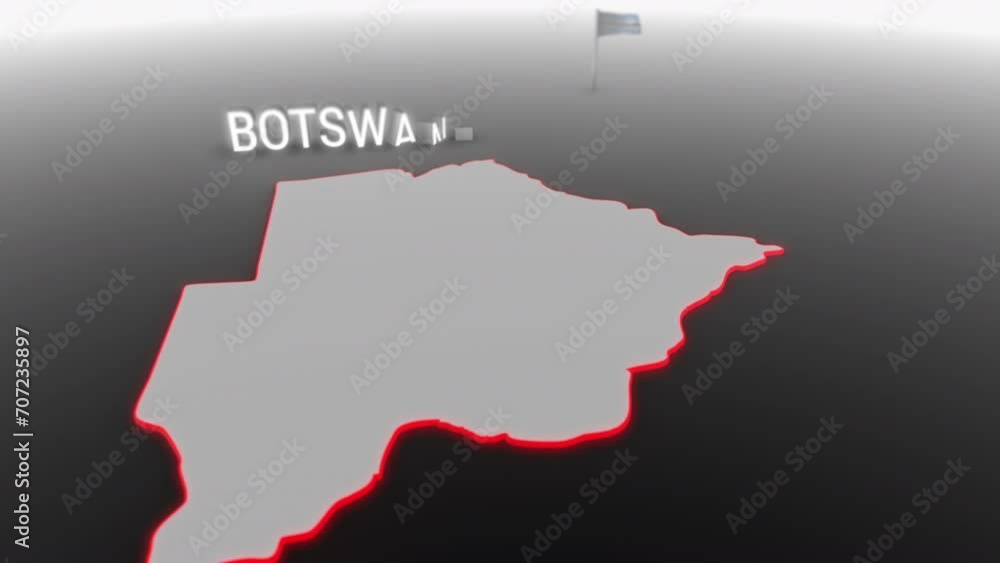 3d animated map of Botswana gets hit and fractured by the text “Recession” 3d animated map of Botswana gets hit and fractured by the text “Recession”