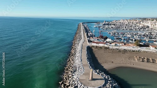 bonita vista aérea de puerto banús en la provincia de Málaga, España	 photo