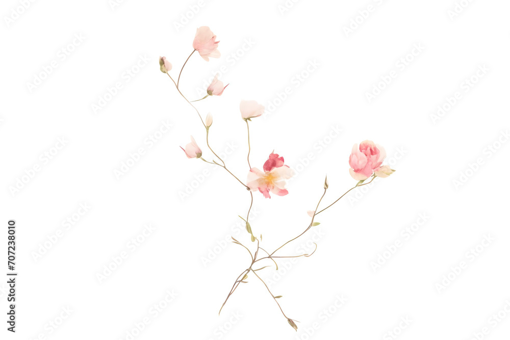 blossom isolated on white, AI generated.