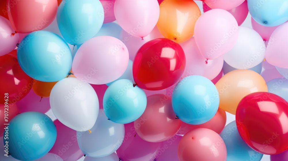 Background with balloons of different colors. Design a greeting card or a birthday invitation. Background with balloons of different colors. Design a greeting card or a birthday invitation.