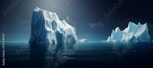 Iceberg in the arctic sea  frozen landscape  icy seascape