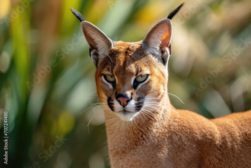 The Caracal is captured against a backdrop of its natural habitat © Veniamin Kraskov