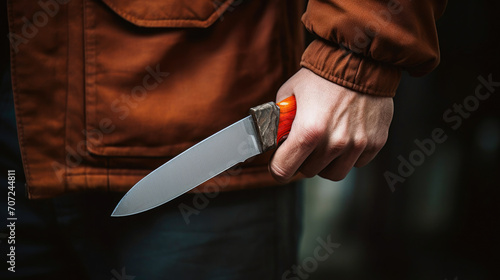 Urban Vigilance: Man with Pocket Knife in Alley © Luba
