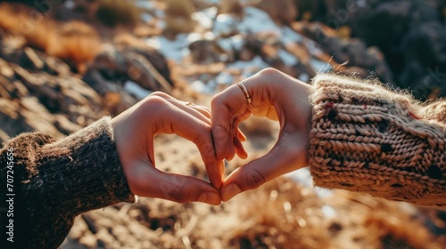 Couple's Hands Forming Heart.