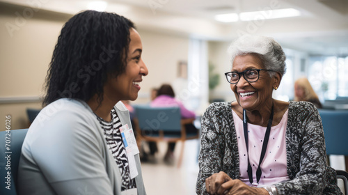 Geriatrician engaging with elderly patient showcasing expertise in senior care photo