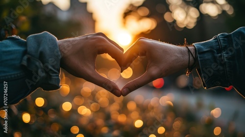 Couple's Hands Forming Heart.