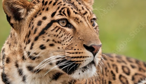Leopard close-up, in a nature reserve, blurred background