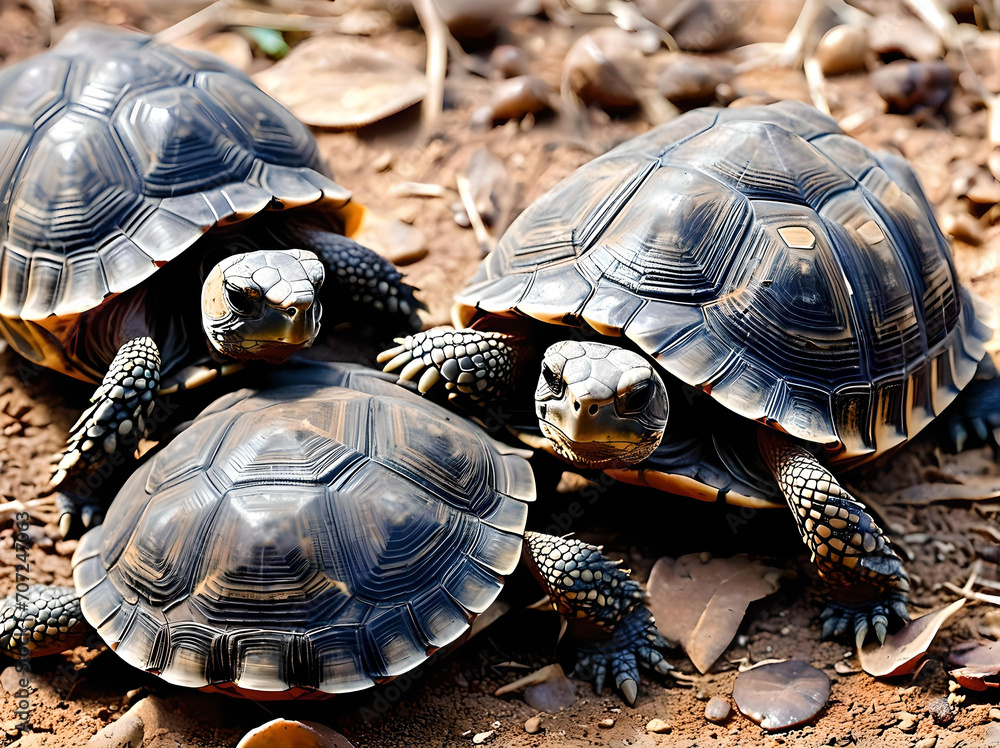 Fototapeta premium tortoises on the ground
