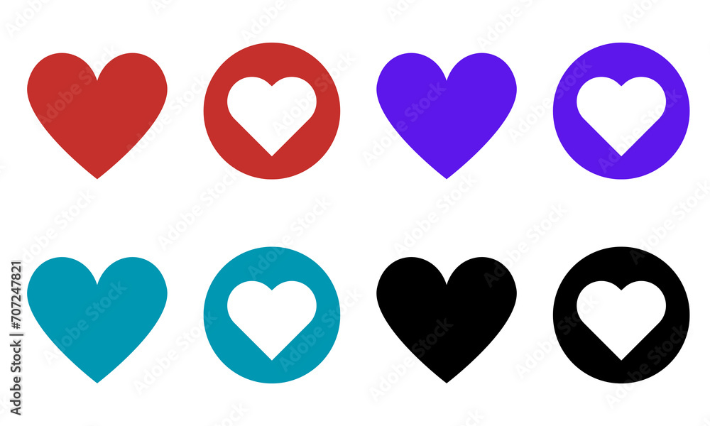Vibrant Heart Reaction Set and Transparent Background Heart Illustrations Vibrant Heart Reaction Set and Transparent Background Heart Illustrations