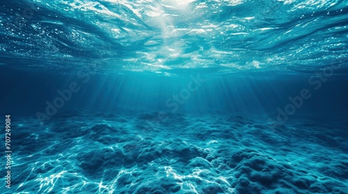 underwater ocean blue turquoise sea texture background photo