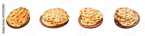 Cartoon naan bread. Vector illustration photo