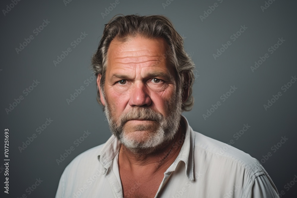 Portrait of a senior man with grey beard and mustache, studio shot Portrait of a senior man with grey beard and mustache, studio shot