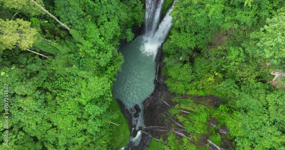 Aerial view of Aling Aling Waterfall in Bali Island, Indonesia Aerial view of Aling Aling Waterfall in Bali Island, Indonesia