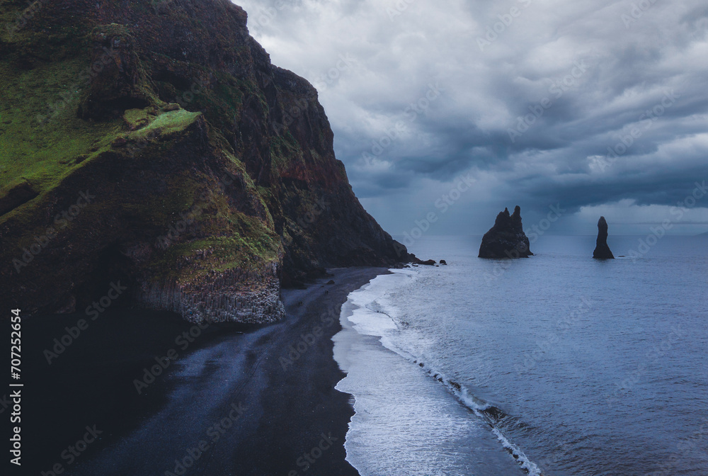 Aerial Reynisfjara Beach