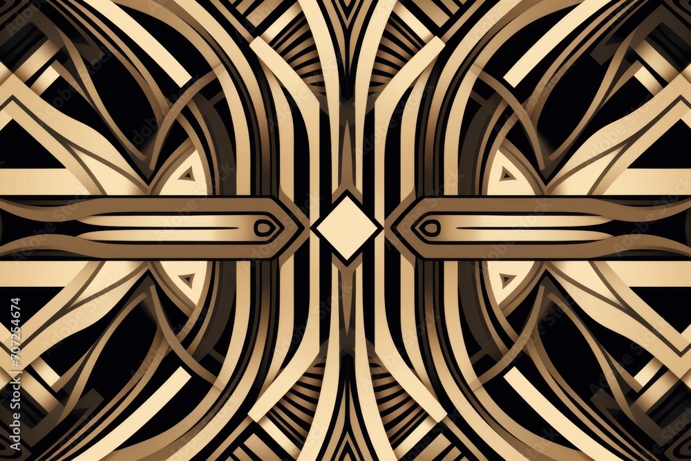 Symmetric beige and black circle background pattern  - obrazy, fototapety, plakaty 