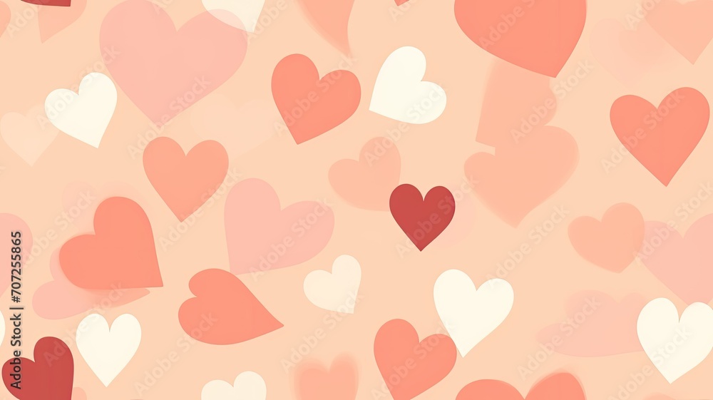 a pontone peach fuzz-colored background, a composition in a minimalist modern style, focusing on the simplicity and elegance of the heart elements against the soft . SEAMLESS PATTERN. a pontone peach fuzz-colored background, a composition in a minimalist modern style, focusing on the simplicity and elegance of the heart elements against the soft . SEAMLESS PATTERN.