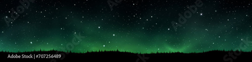 Green sky with stars and light background.