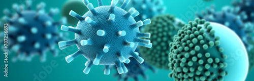 viruses that are in a blue background