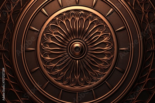 Symmetric copper circle background pattern 