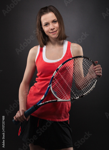 Portrait of sporty teen girl tennis player © Dasha Petrenko