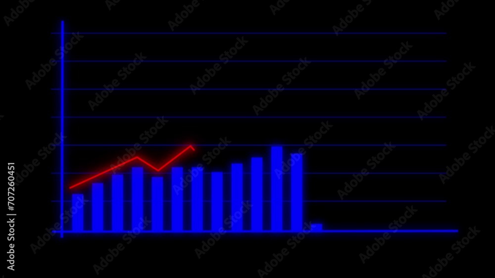 Abstract business growth and increasing graph chart animation background Abstract business growth and increasing graph chart animation background