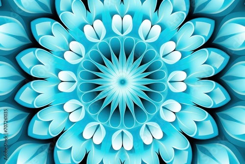 Symmetric cyan circle background pattern