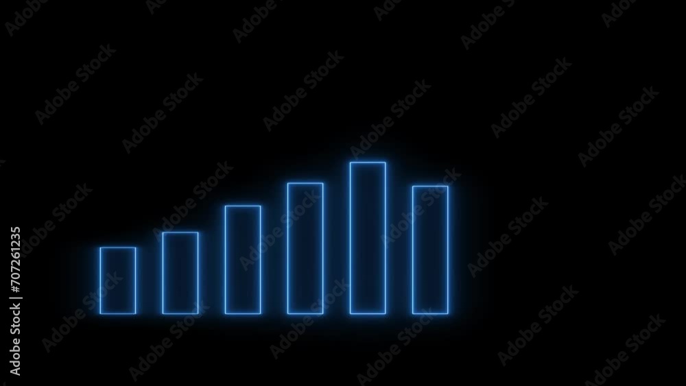 Abstract increasing neon business graph chart animation background Abstract increasing neon business graph chart animation background