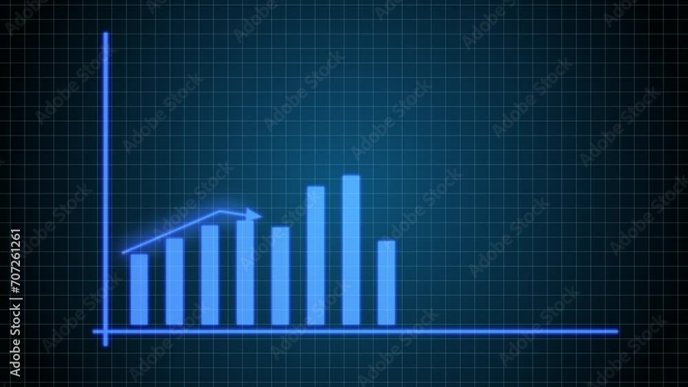 Abstract business growth and increasing graph chart animation background Abstract business growth and increasing graph chart animation background