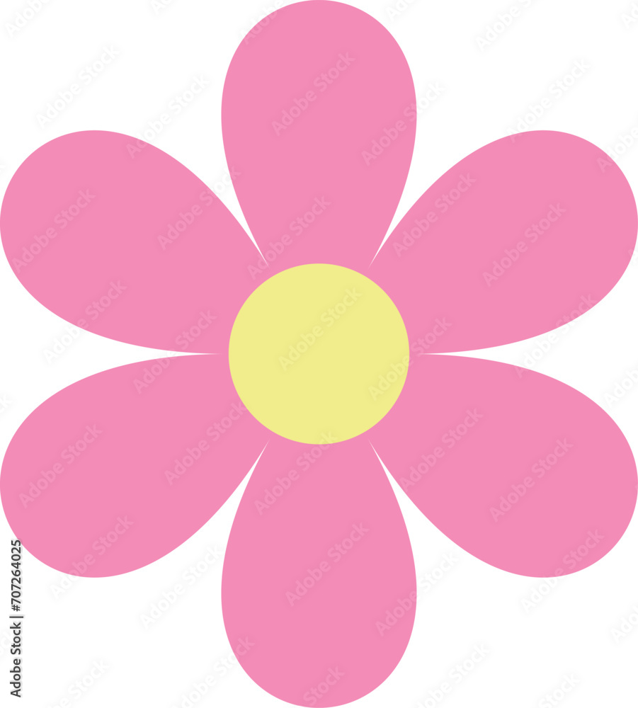 Pink flower icon isolated on white background for decoration . Vector illustration Pink flower icon isolated on white background for decoration . Vector illustration