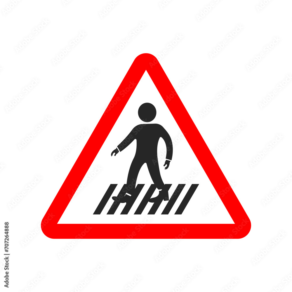 Human Crossing Road Traffic Sign Isolated Vector Illustration Human Crossing Road Traffic Sign Isolated Vector Illustration