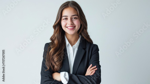 business woman on white background