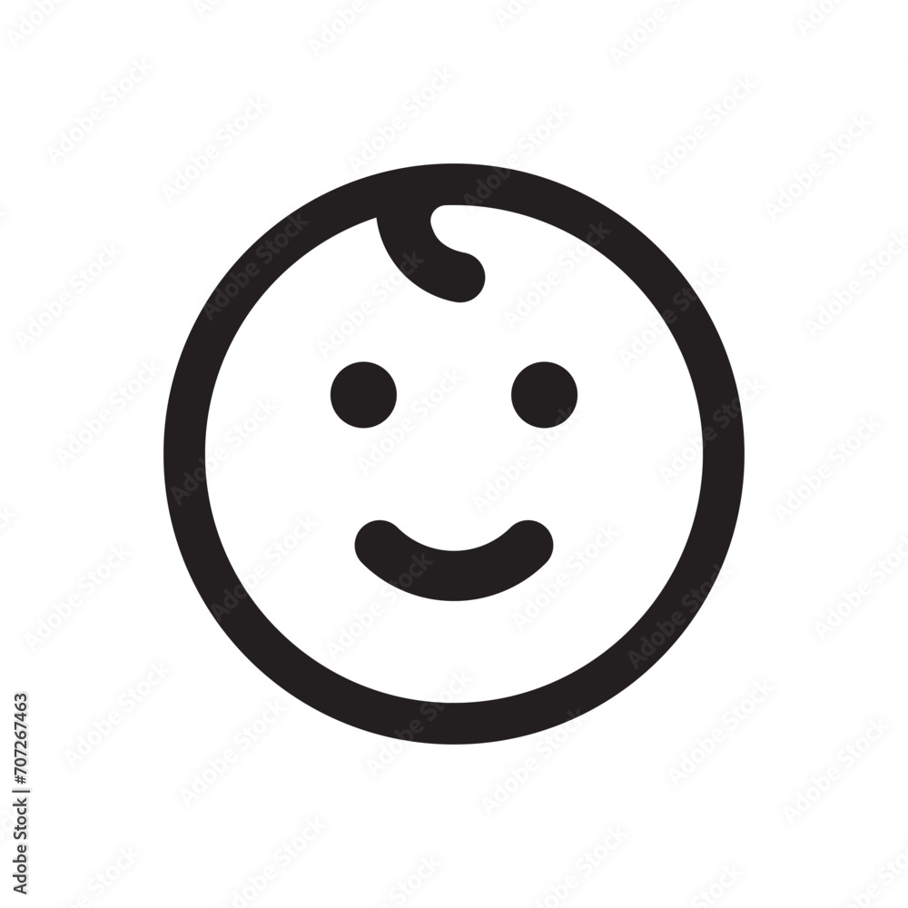 Fototapeta premium Kid Outline Icon Isolated Vector Illustration