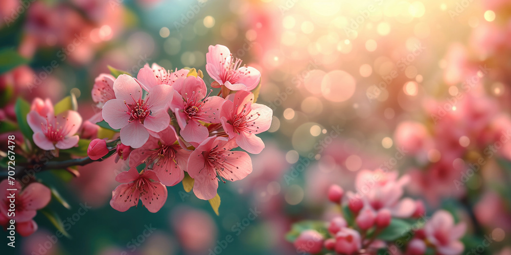 spring with cherry blossoms and copyspace spring with cherry blossoms and copyspace