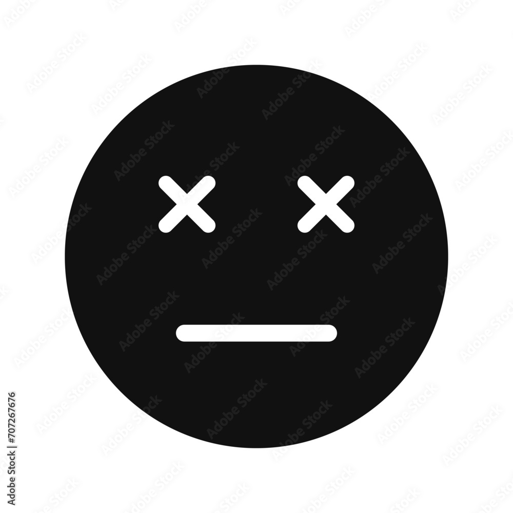 Obraz premium Corpse Unhappy Silhouette Icon Emoji Vector Illustration