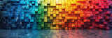 Abstract Rainbow Cubes Background