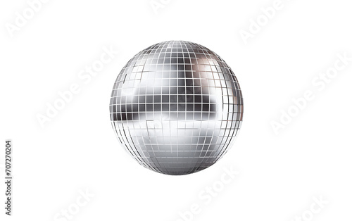 Sparkling Mirror Disco Ball Isolated on Transparent Background PNG.