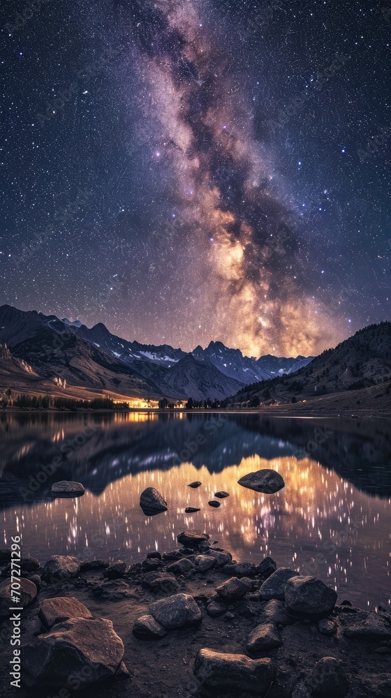 Night sky filled with stars and the Milky Way