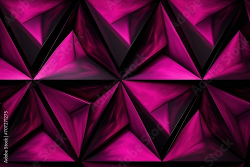 Symmetric magenta and black triangle background pattern 