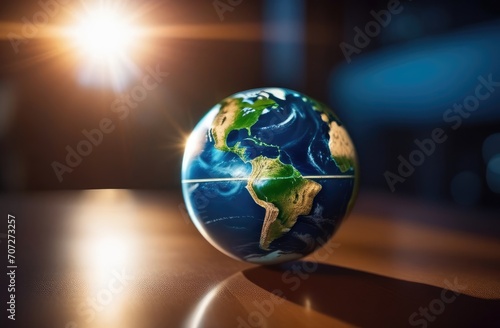 Planet Earth, globe on a stand. Earth Hour, Caring for the Planet, Ecology, Peace