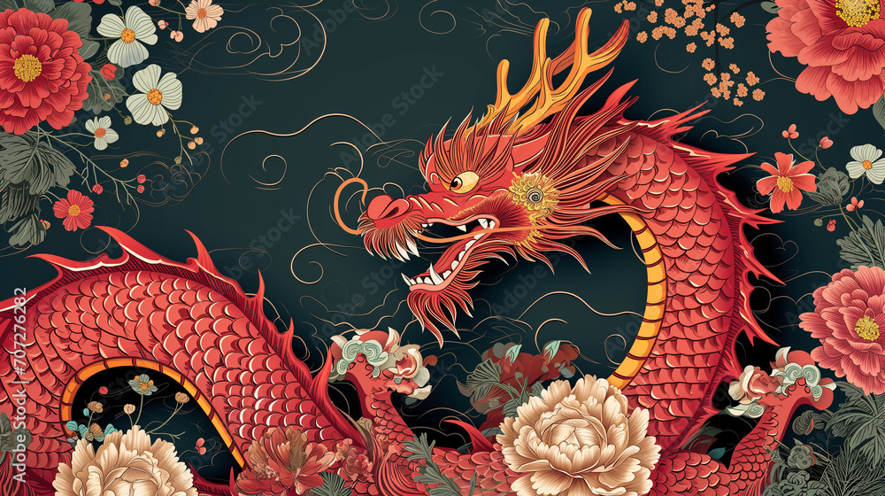 Chinese new year. year of the dragon banner template Chinese new year. year of the dragon banner template