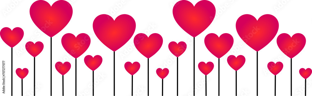 Valentines Red Hearts Decorative Pattern