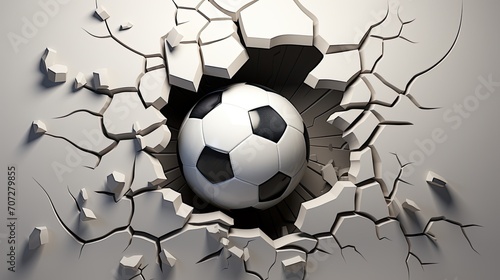 a football-shaped hole in the wall  in a minimalist modern style  emphasizing the unique visual impact of the football-shaped opening against a neutral backdrop.