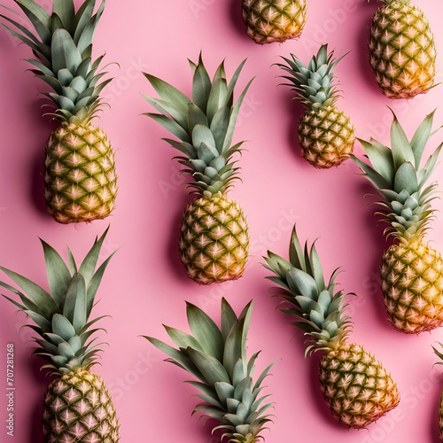pineapples on a pastel pink background